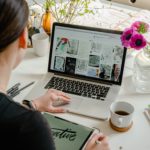 Woman using laptop